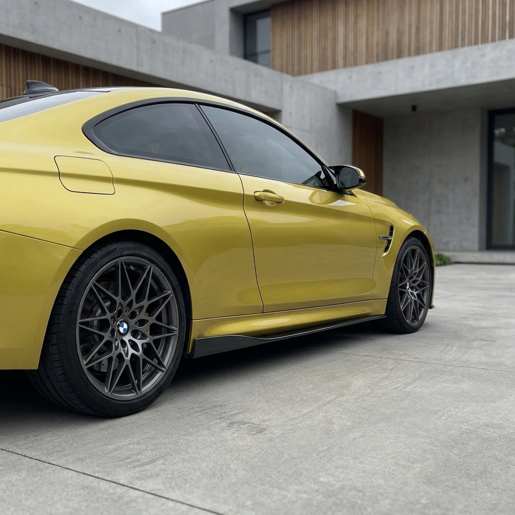 bmw f82 carbon fiber side skirt extensions