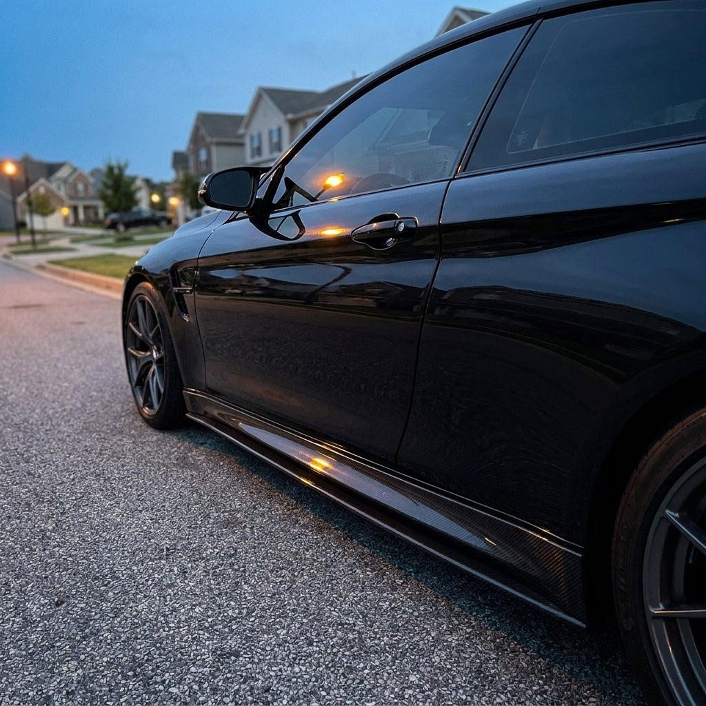 BMW F82 M4 Carbon Fiber Side Skirt Extensions