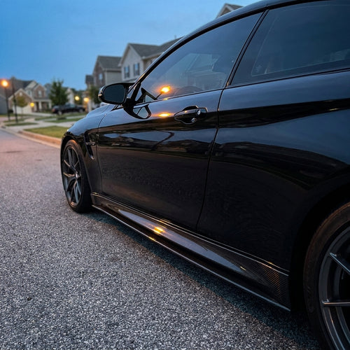 BMW F82 M4 Carbon Fiber Side Skirt Extensions