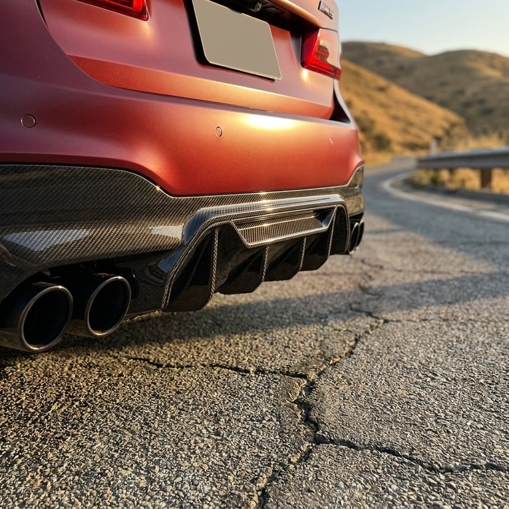 bmw f90 carbon fiber rear diffuser