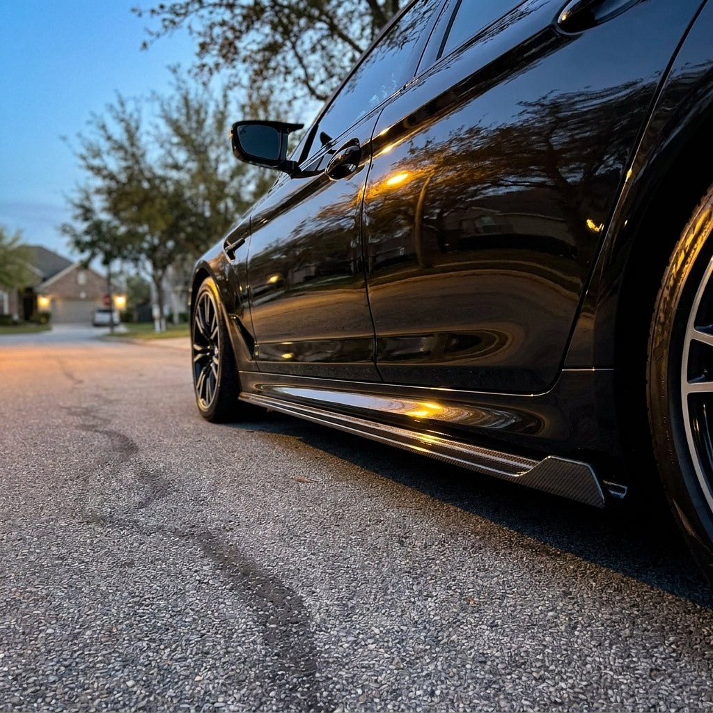 BMW F90 M5 Dry Carbon Fiber Side Skirt Extensions