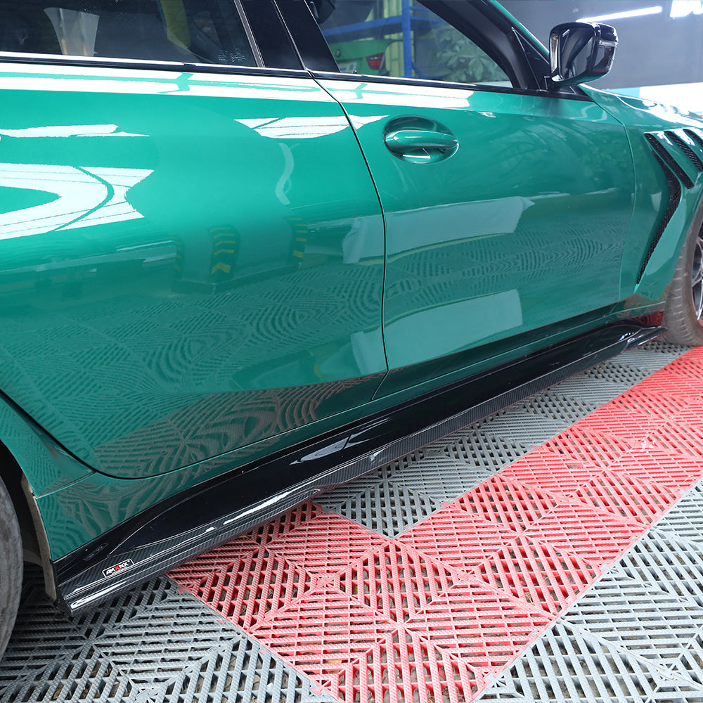 bmw g80 carbon fiber side skirt extensions