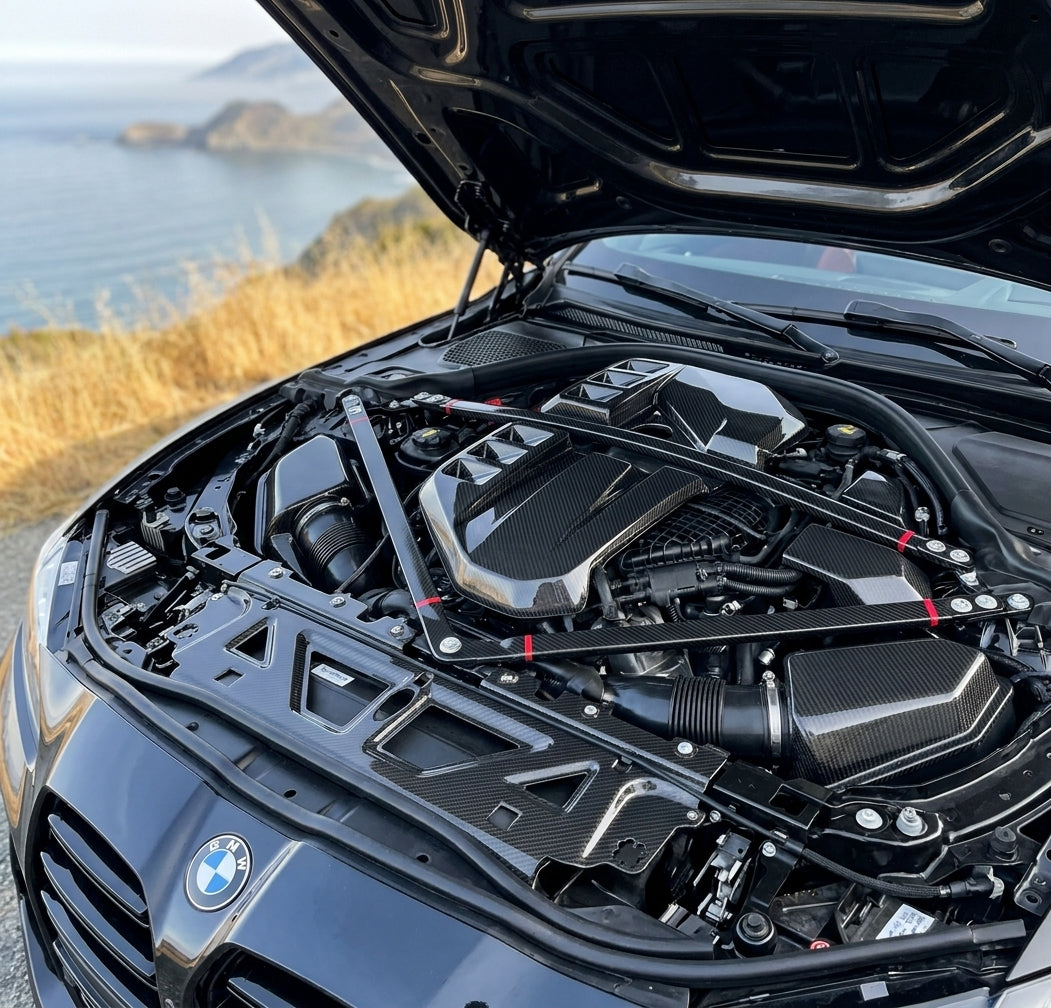 bmw g80 g82 carbon fiber engine bay kit