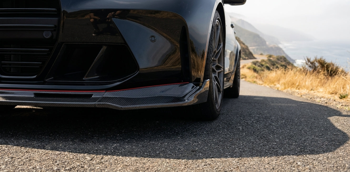 bmw g80 g82 carbon fiber front lip v style