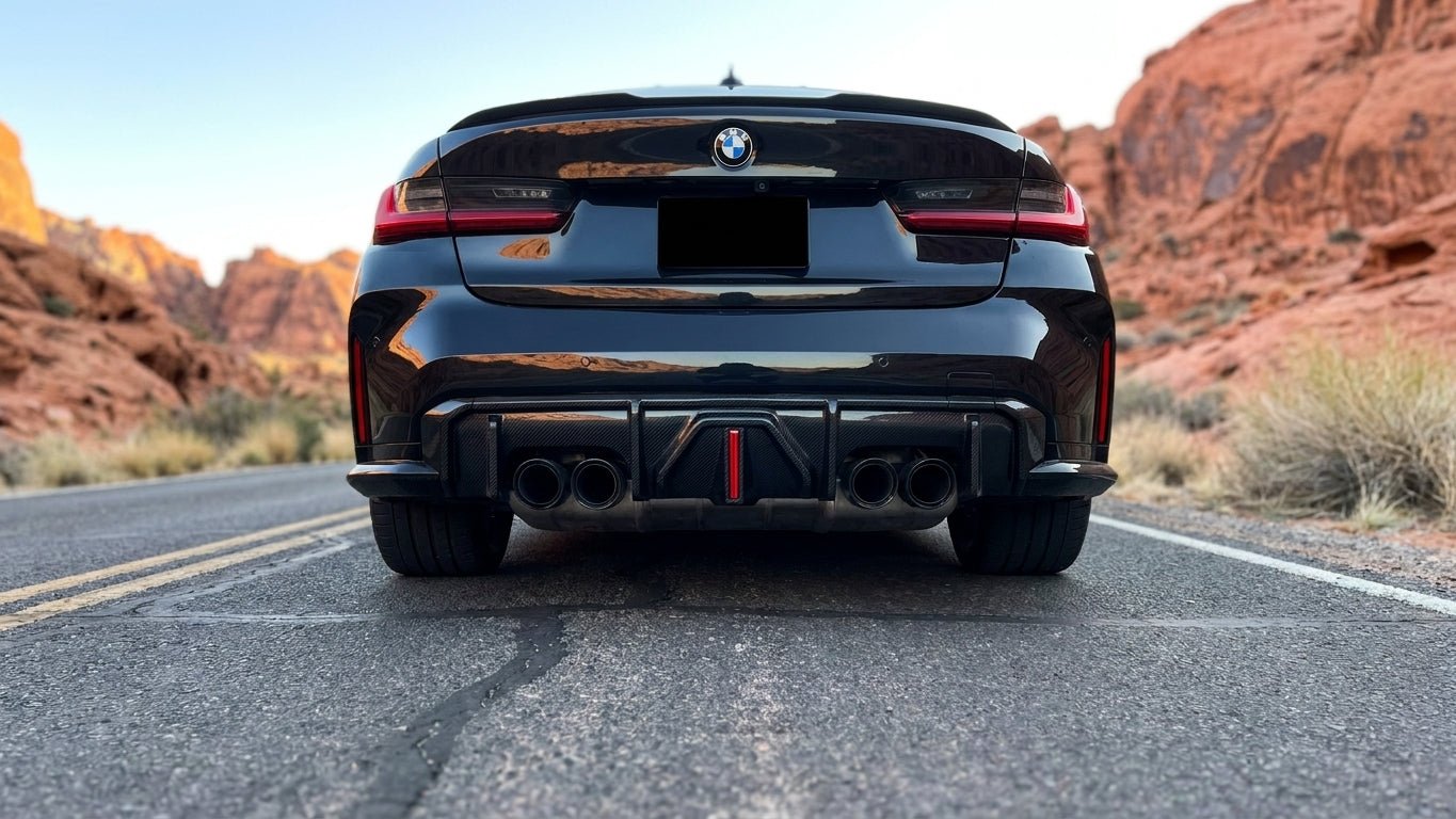 bmw g80 g82 carbon fiber rear diffuser cs style