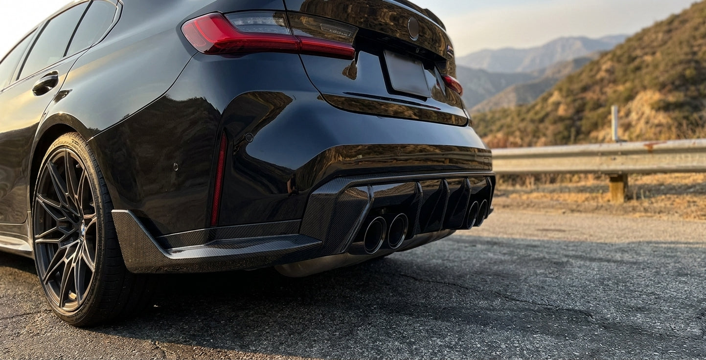 bmw g80 g82 carbon fiber rear diffuser winglets