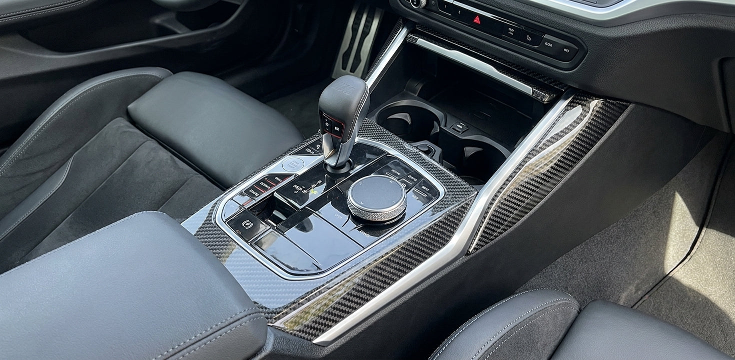 bmw g87 carbon fiber center console trim