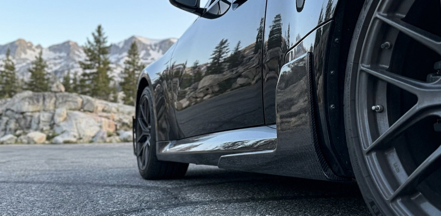 bmw g87 carbon fiber side skirt winglets mp style