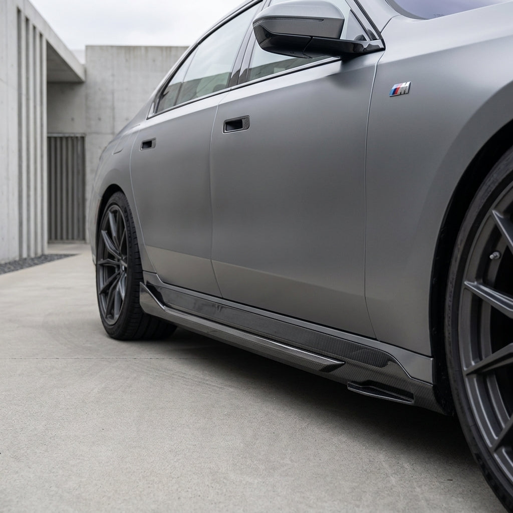 bmw g90 carbon fiber side skirt extensions